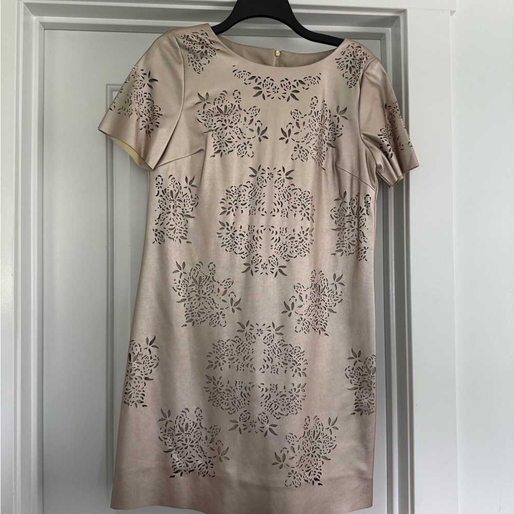 Elegant Beige Floral Dress